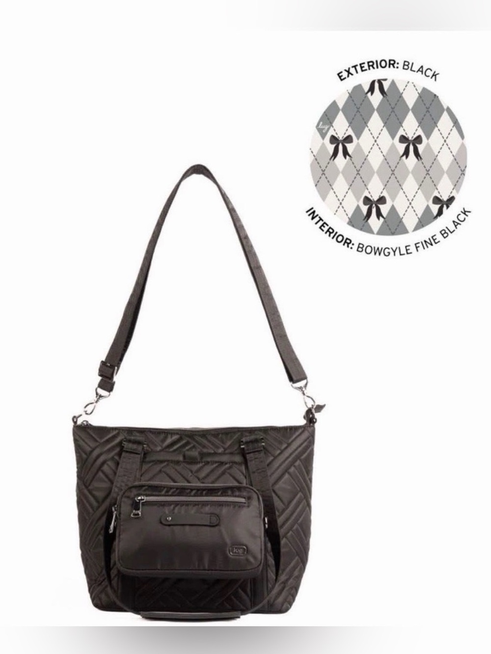 Lug Catamaran w/ Anchor Pouch - Black w/ Bows Interior